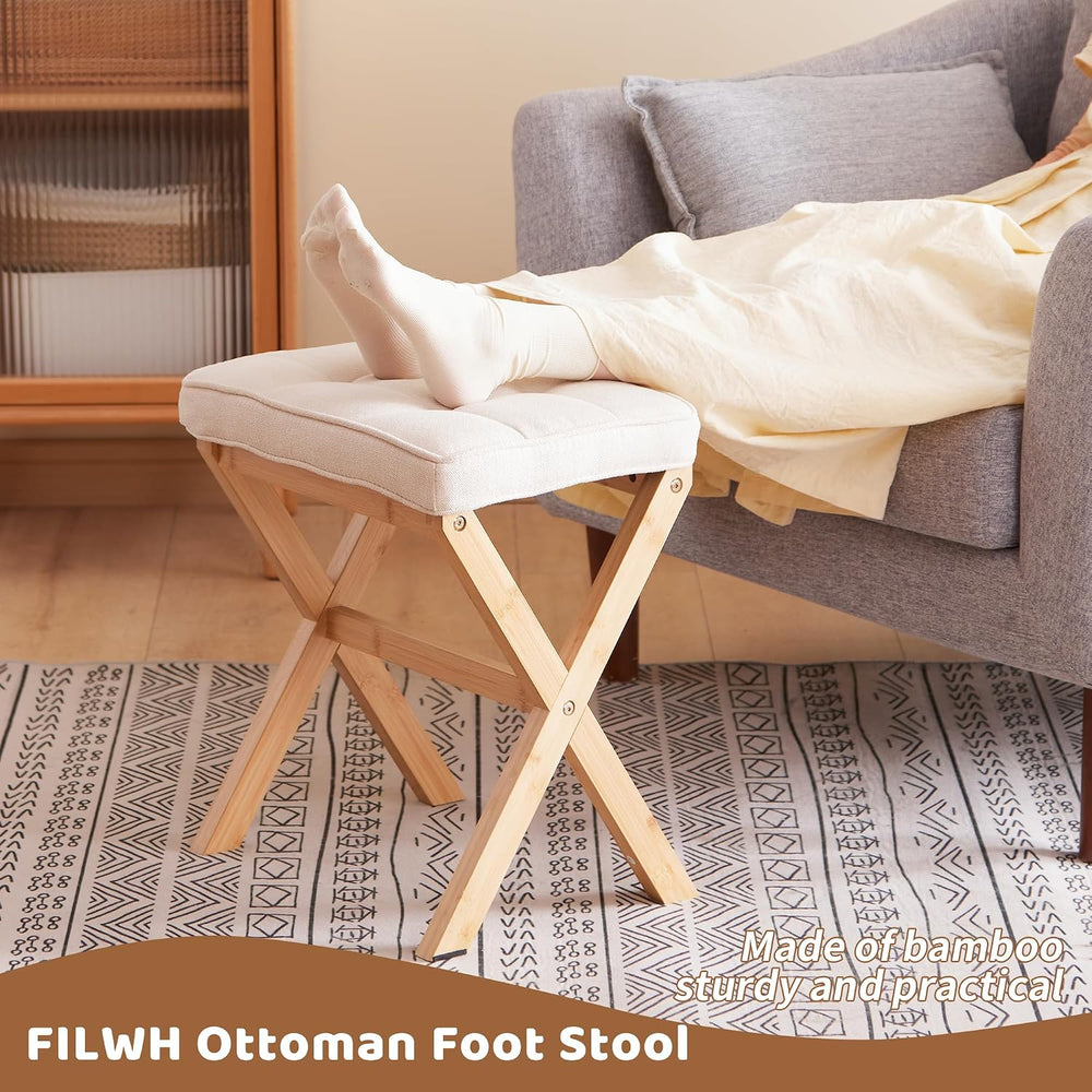 Foot Stool Small Ottoman Foot Rest Padded Foot Stool Desk for Under Office De...