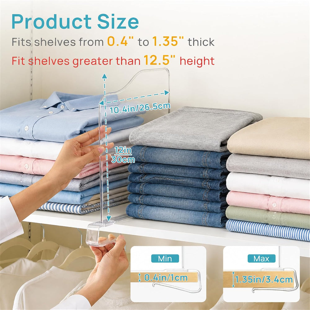 Vtopmart 12" Extra Tall x 11.7" Deep Shelf Dividers, 12 Pack