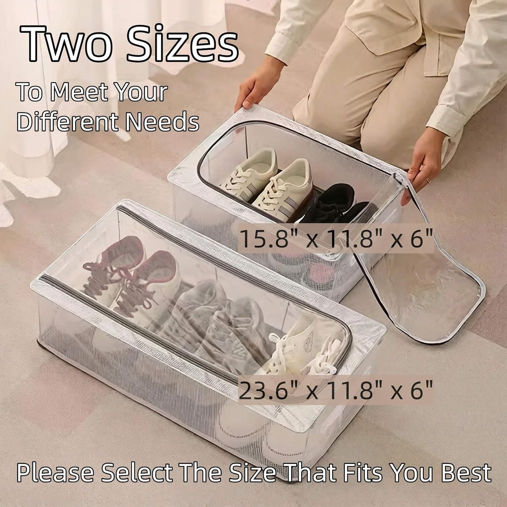 3 Pack Clear Shoe Closet Organizer for Boots Sneaker, 15.8" x 11.8"...
