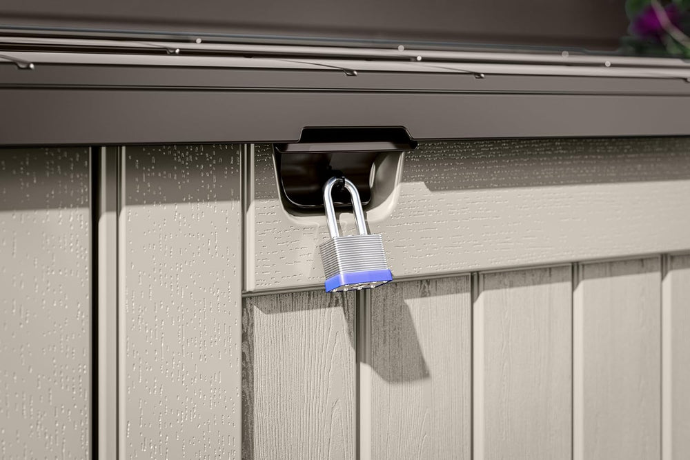 Suncast 5.9' x 3.7' Horizontal Stow-Away Storage Shed, Resin, Hinged Lid