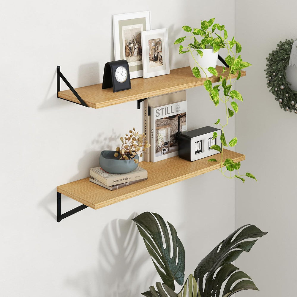 Axeman Deep Floating Shelves - 40 Inch Floating Shelves Set of 2-12 Inch Deep...