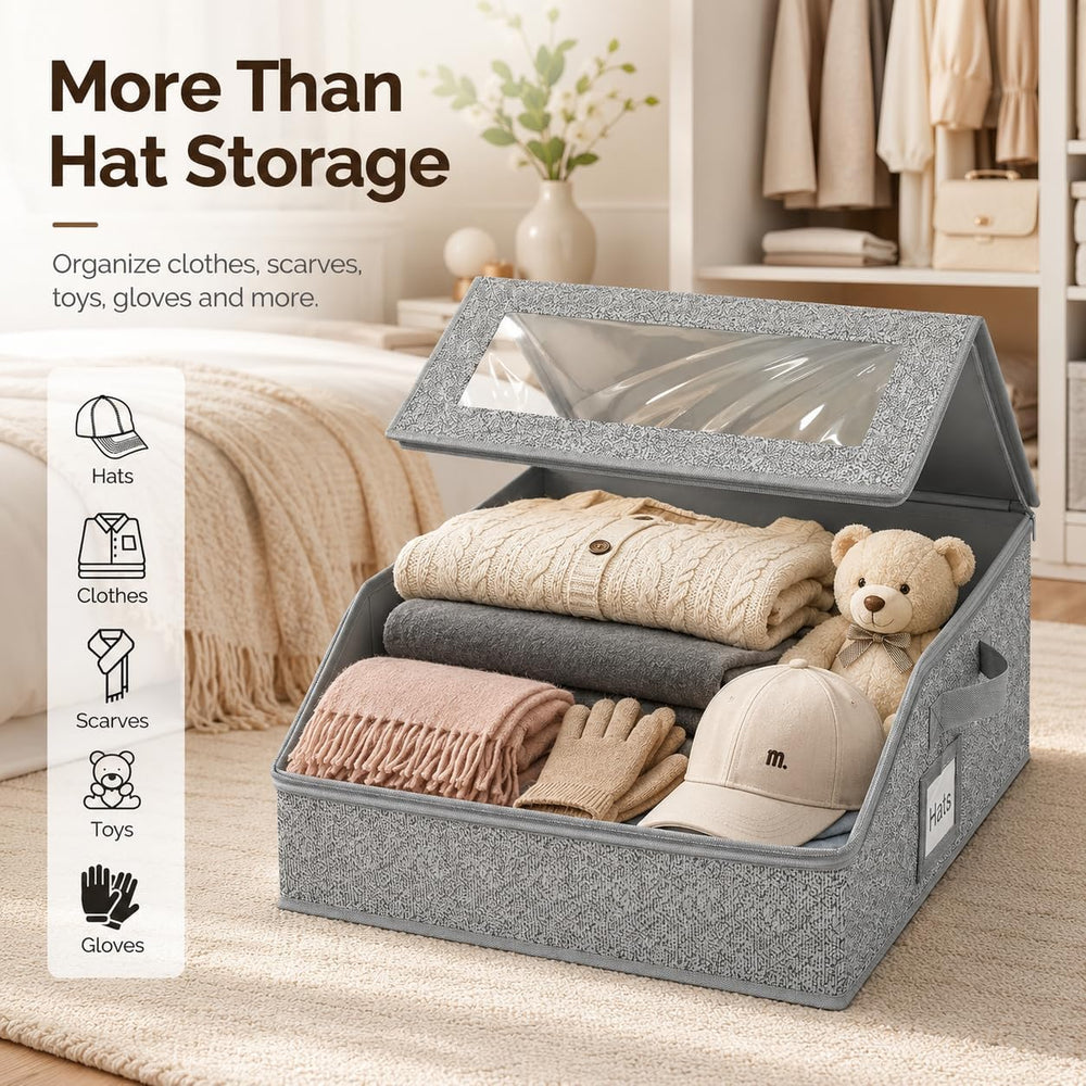 2 Pack Hat Storage for Baseball Caps, Holds Up to 48 Caps