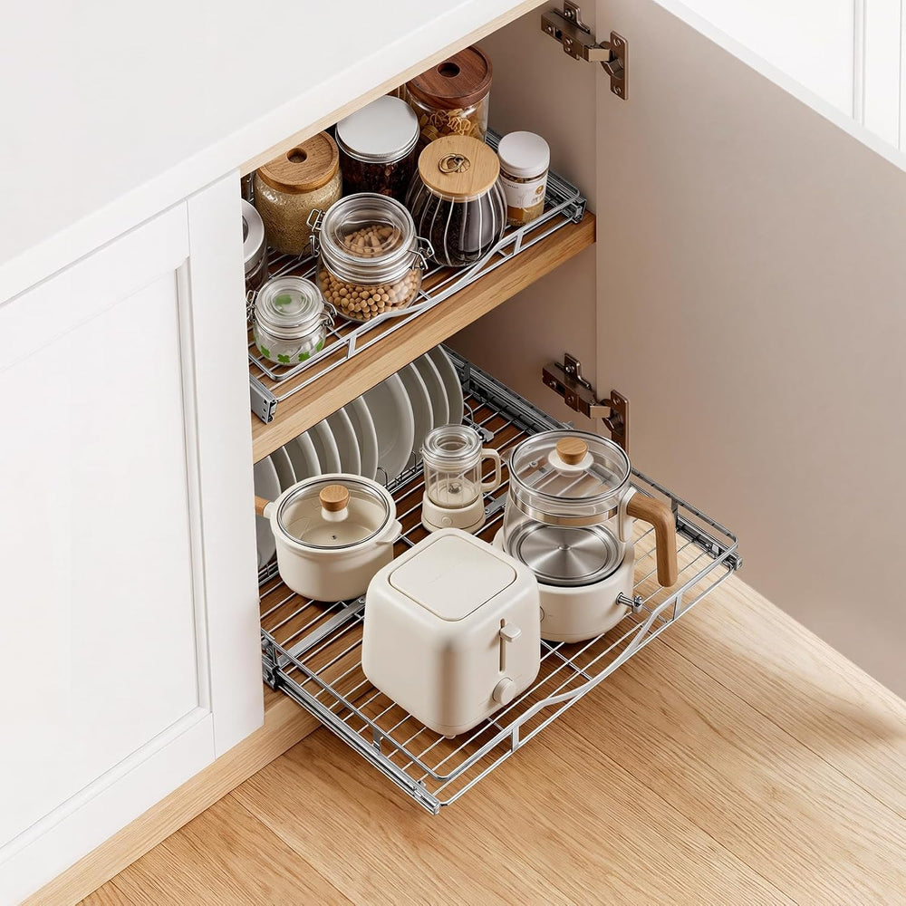 VEVOR Pull Out Cabinet Organizer 19.69"W x 21.06"D Steel Slide Out ...