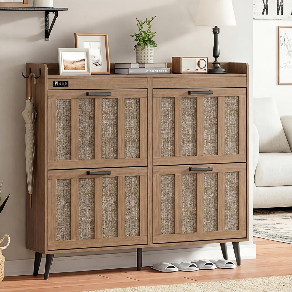 ChooChoo Shoe Storage Cabinet with 4 Flip Drawers and Deodorizer