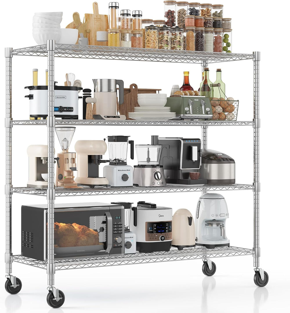 Homdox Heavy Duty Metal Shelves for Storage, 4 Tier Storage Racks and Shelvin...