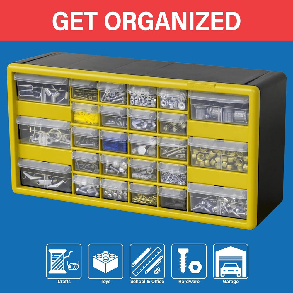 Akro-Mils 26-Drawer Plastic Storage Cabinet, 20"W x 6"D x 10"H...