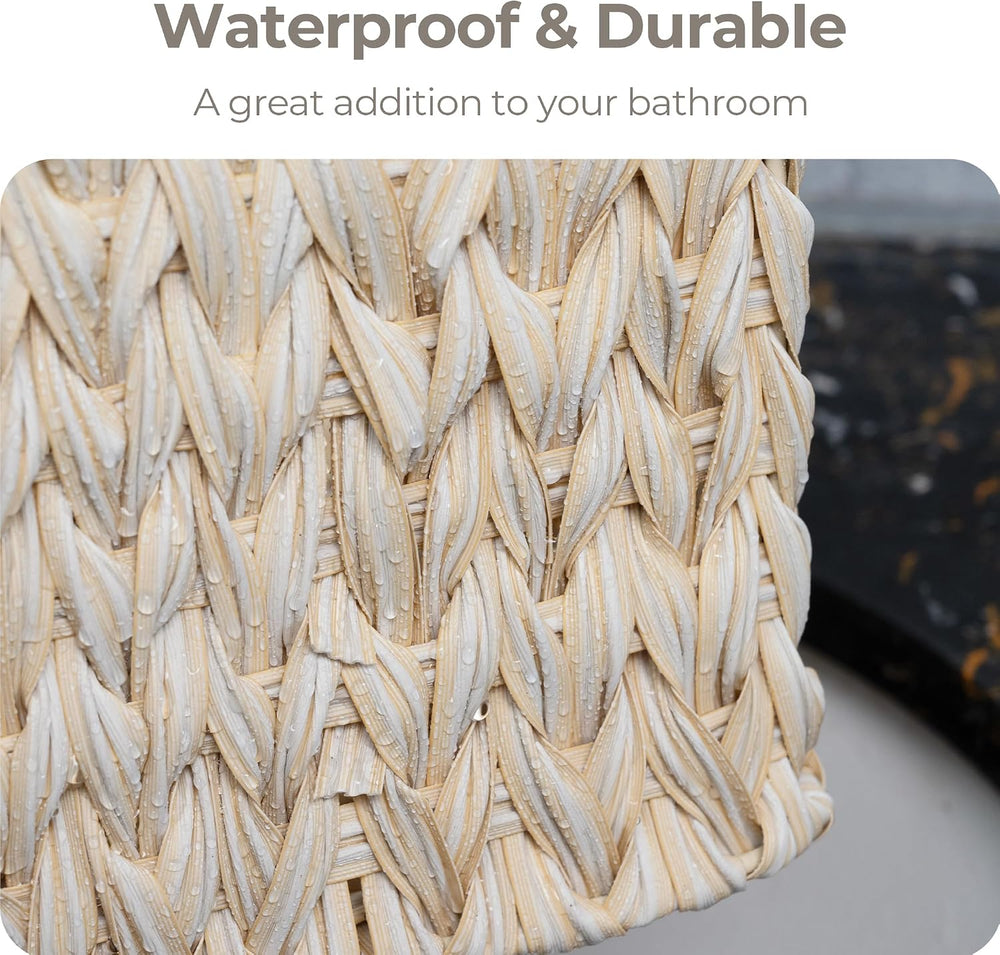 GRANNY SAYS White Wicker Baskets for Storage, Wicker Storage Baskets,2-Pack