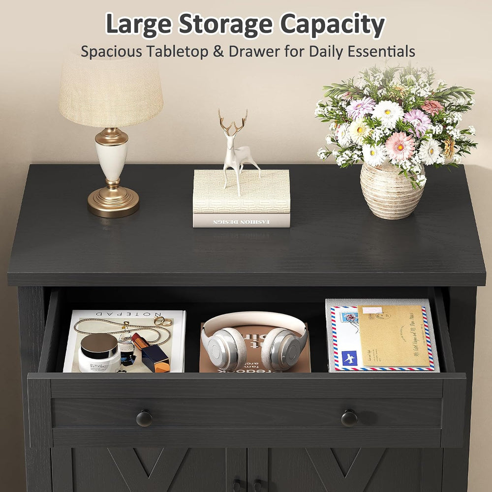 Farmhouse Shoe Storage Cabinet, 5-Tier High Boots Organizer with Adjustable S...
