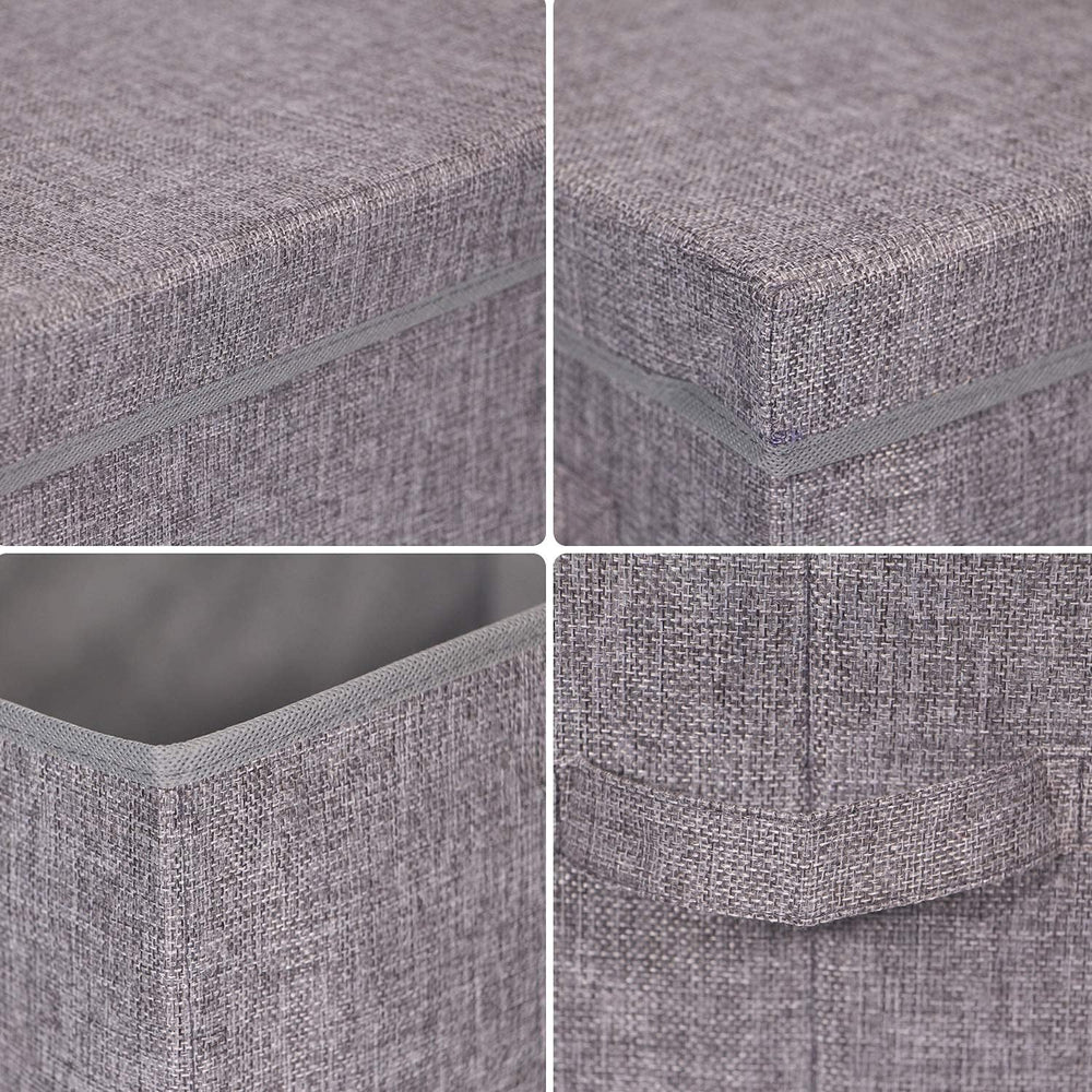 TENABORT 4 Pack Large Foldable Storage Box with Lids Fabric Storage Cube Orga...
