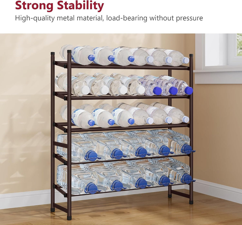 Tajsoon Expandable Shoe Rack for Closet 5 Tier, 28“-41“Stackable, Bronze