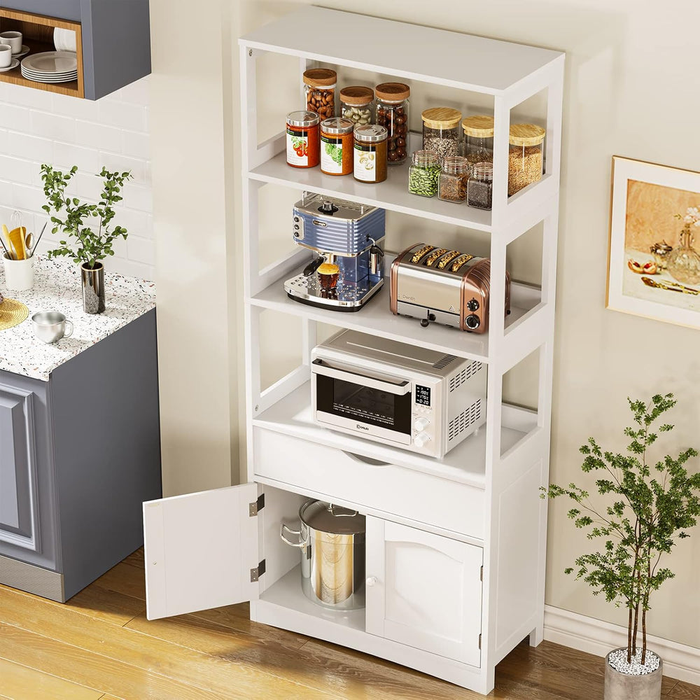 DICTAC Kitchen Pantry Storage Cabinets Freestanding Tall Bathroom Cabinet wit...