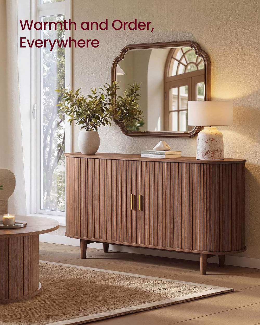 VASAGLE Storage Cabinet, Sideboard with Adjustable Shelves