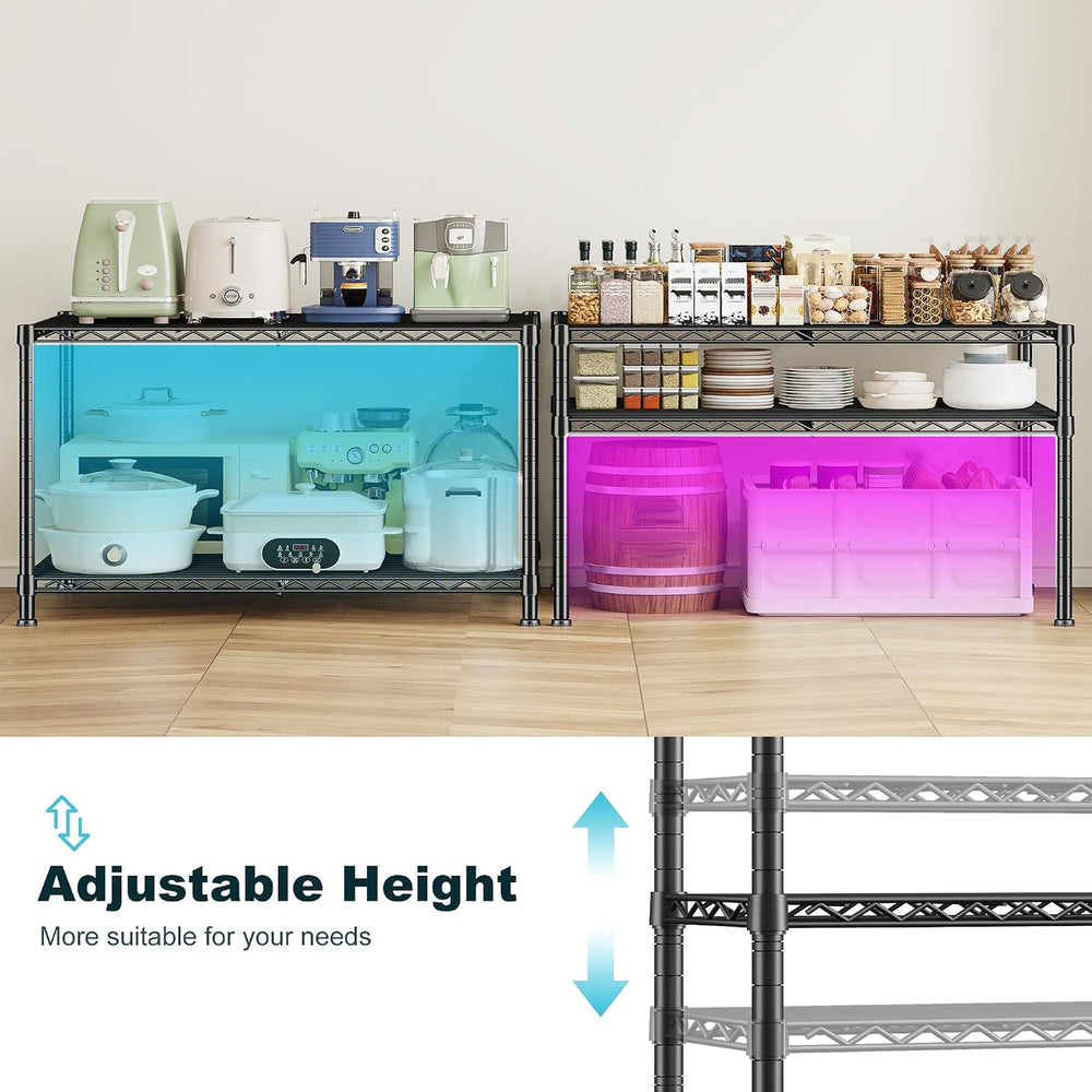 DurayLoly Wire Shelving 2-Tier Adjustable Storage Shelves for Kitchen