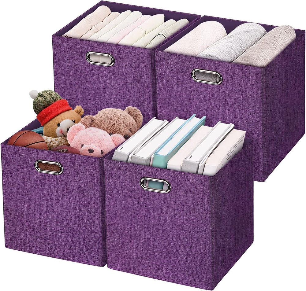 Posprica Storage Basket Bins,13×13×13 Foldable Storage Cube Boxes Fabric Draw...