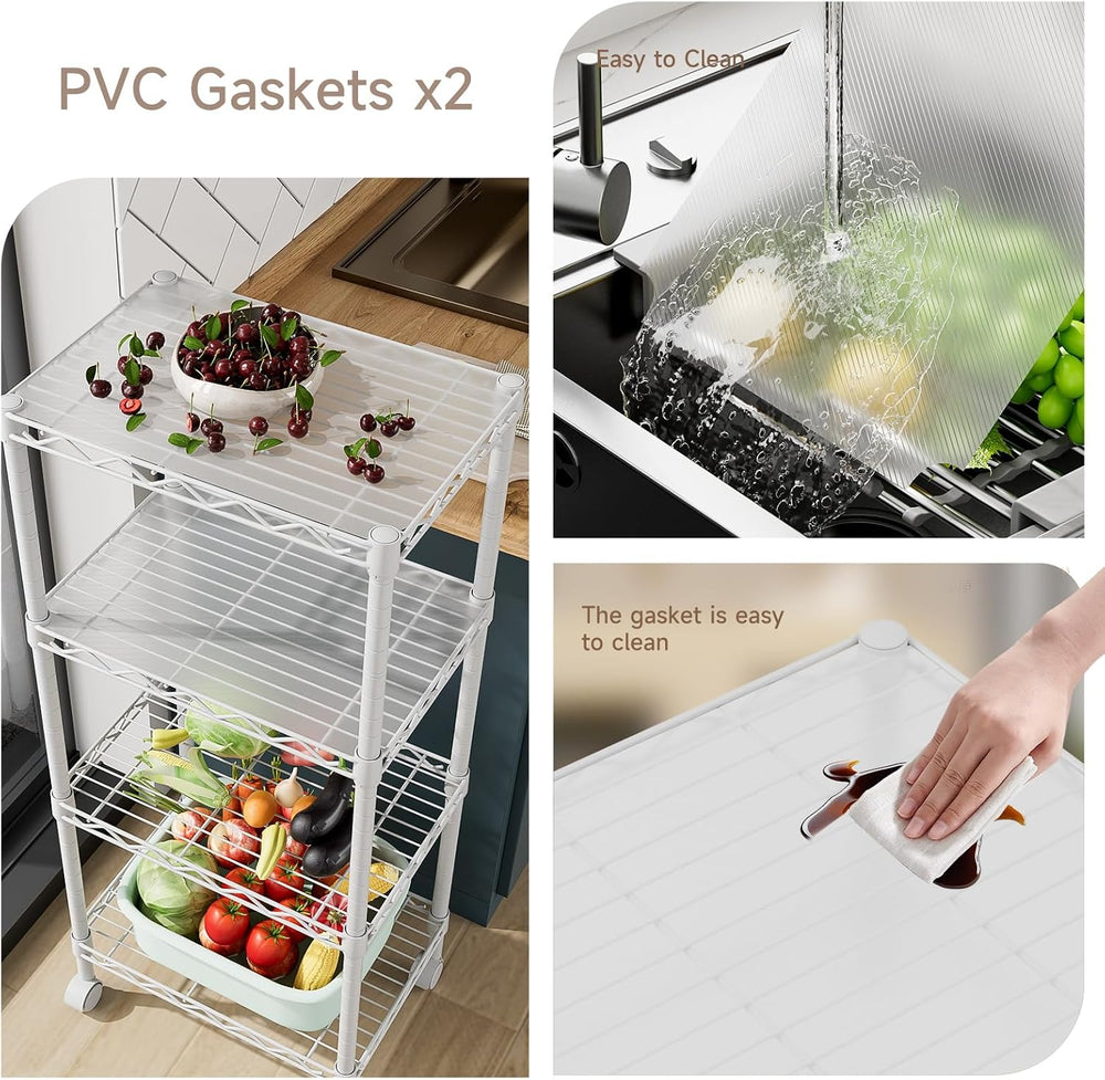 Golpart 4Tier Adjustable Storage Shelves Metal Wire Shelving Standing Shelf