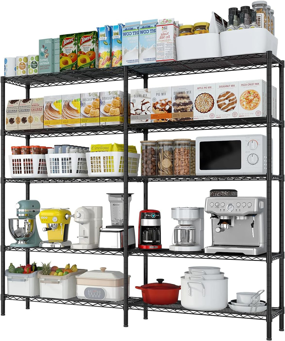 Karl home Black 5 Tier Adjustable Garage Storage Shelves