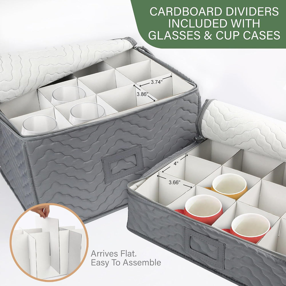 LotFancy China Storage Containers - Quilted 6-Piece Set Storage Box- Stores C...