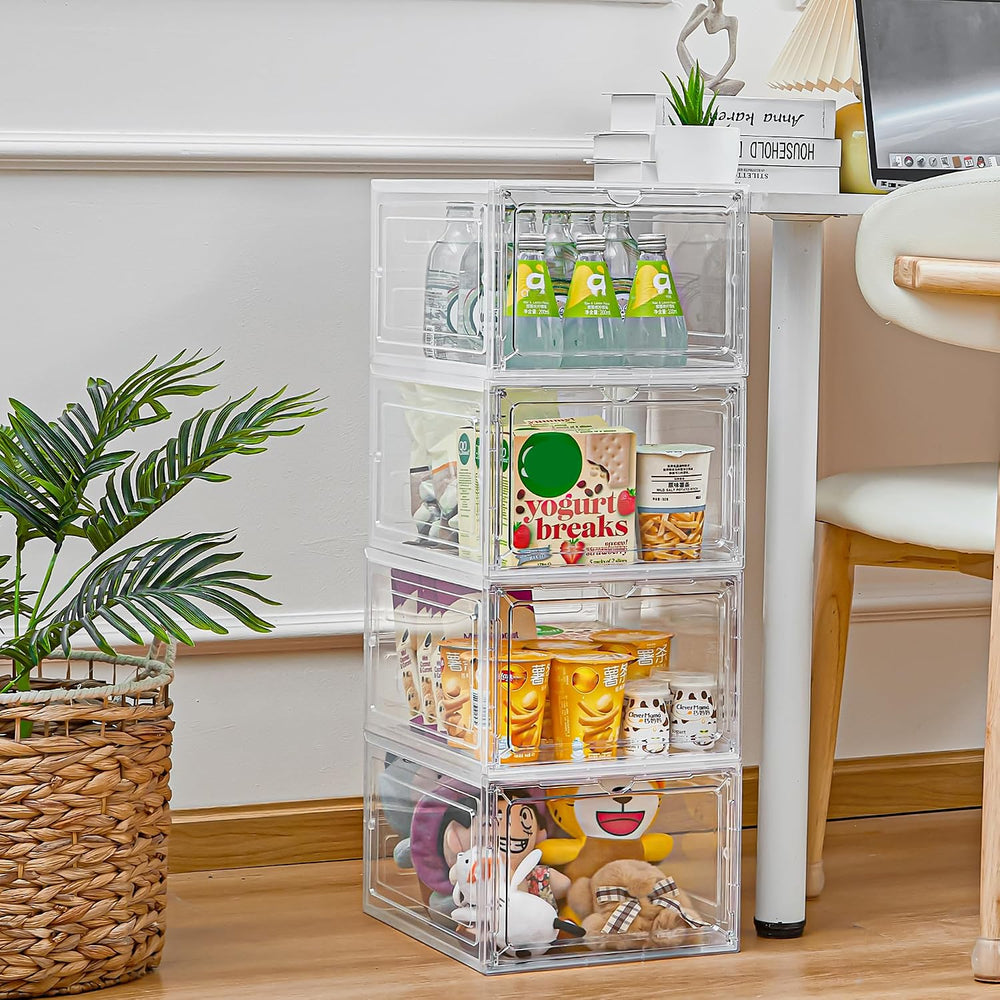 LXLXXL 6 Pack Storage Bins with Lids, 19 Qt Stackable Clear Storage Box