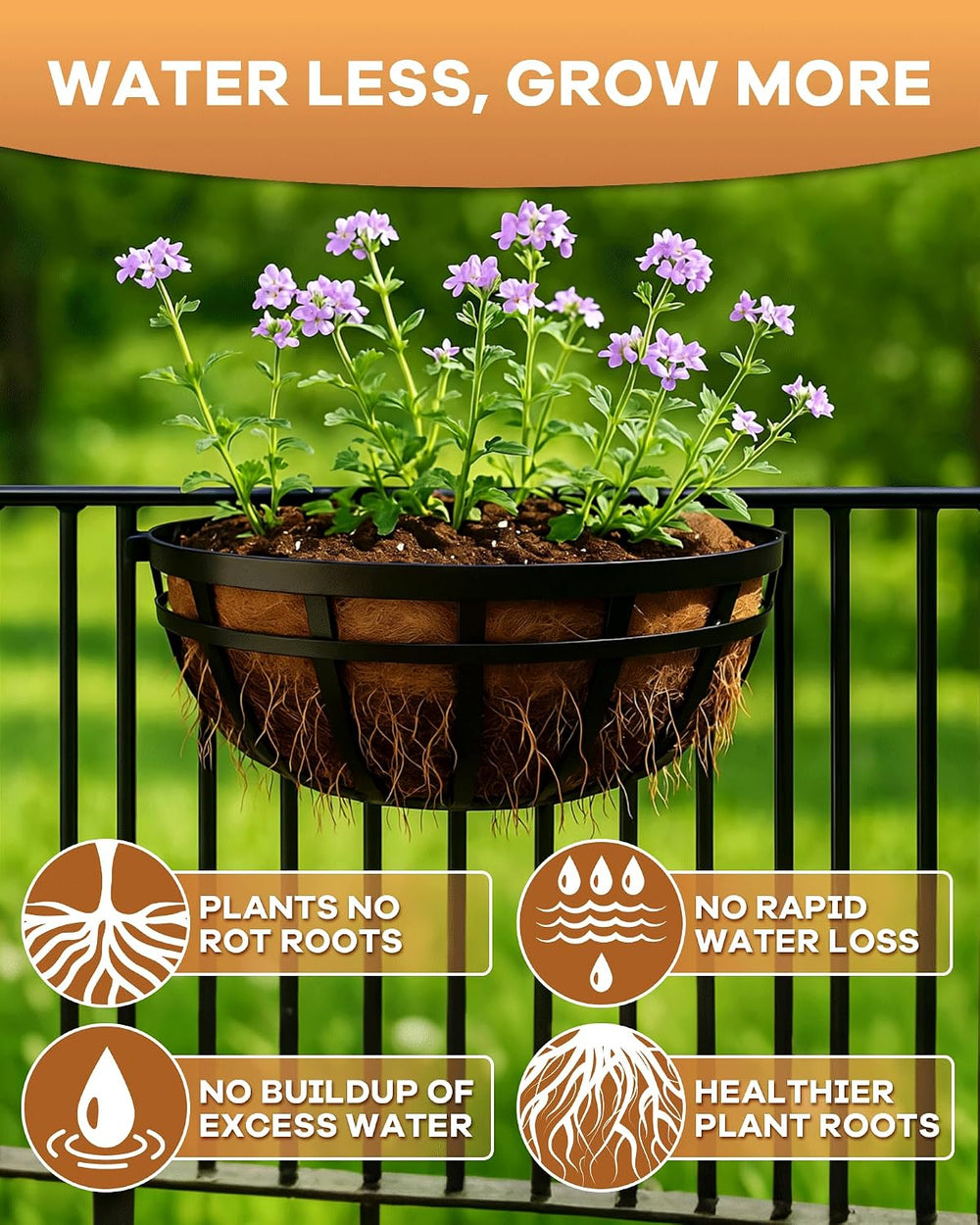 20 Inch Coconut Fiber for Plants, Round Pre-Formed Coco Planter Liner, Thick ...