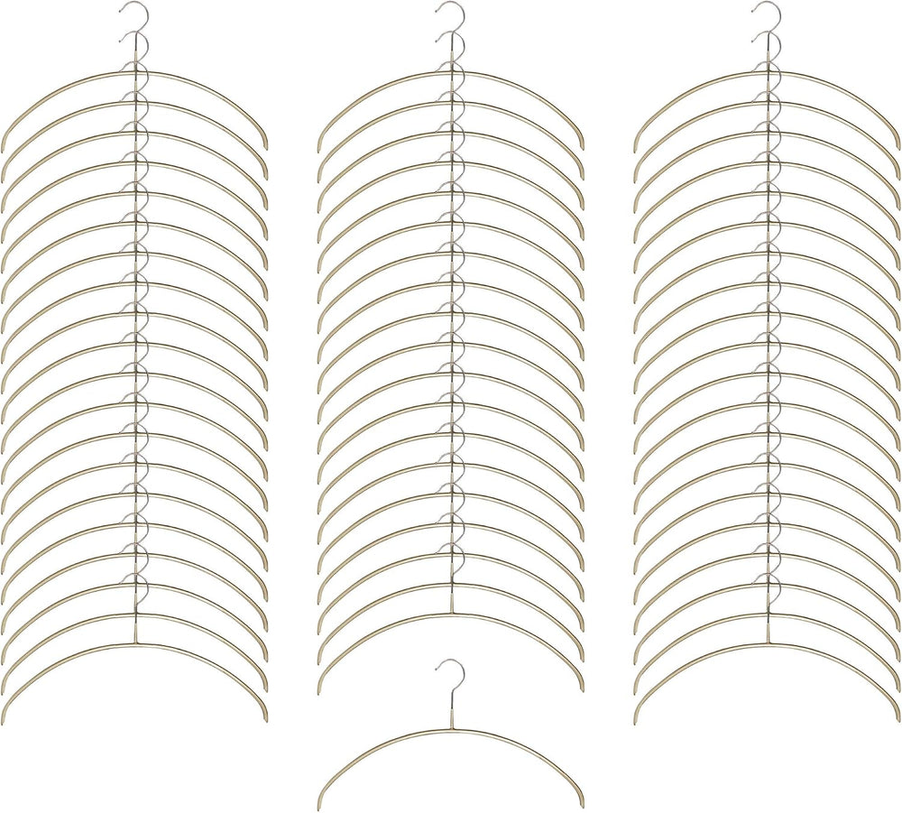 MAWA 119610 Non-Slip Hangers, Human Body Hangers, Set of 60, Gold, 15.7 x 8.7...