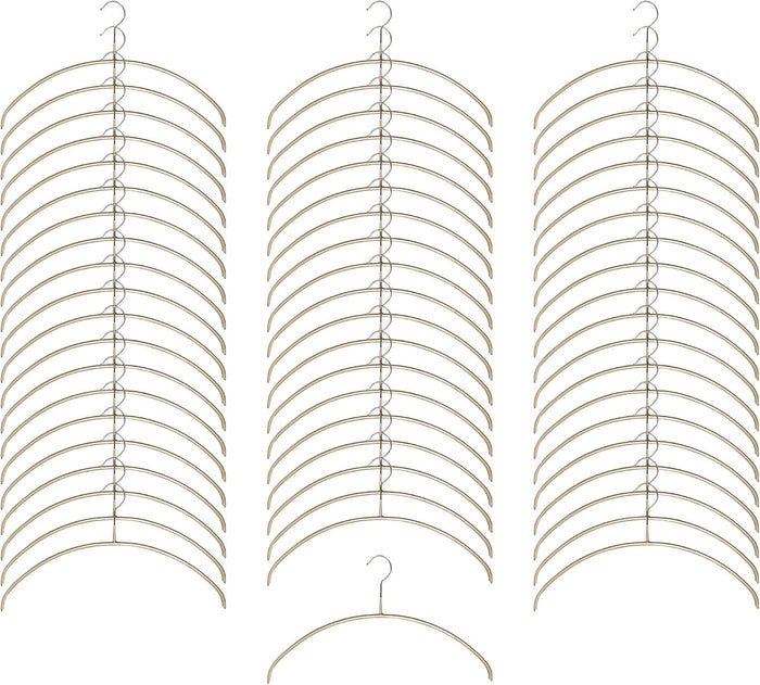 MAWA 119610 Non-Slip Hangers, Human Body Hangers, Set of 60, Gold, 15.7 x 8.7 x 0.4 inches (40 x 22 x 1 cm)