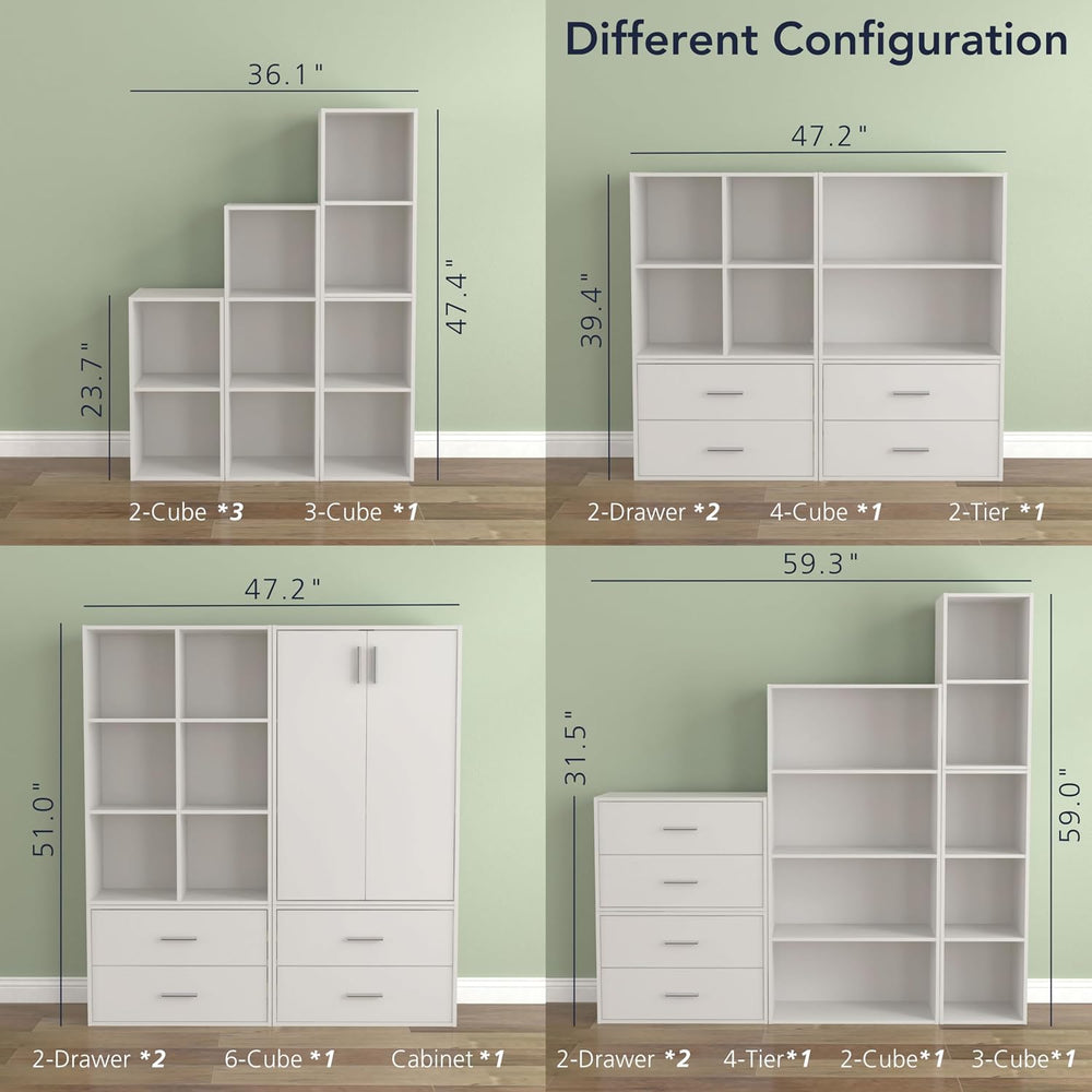 Homes: Inside + Out Apexa 2-Drawer Wooden Stackable Storage Drawers, Small Fo...