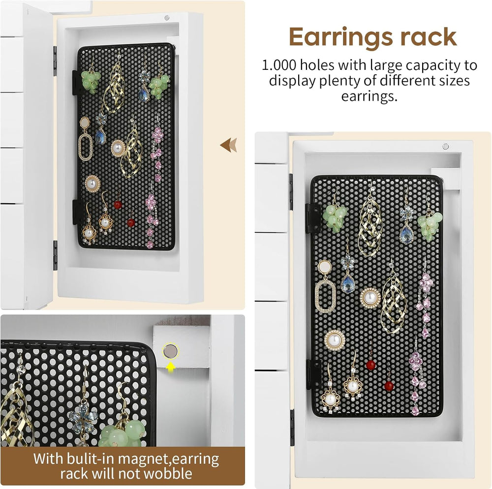 Meangood Jewelry Box Jewelry Organizer, 5-Layer Wooden Jewelry Organizers and...