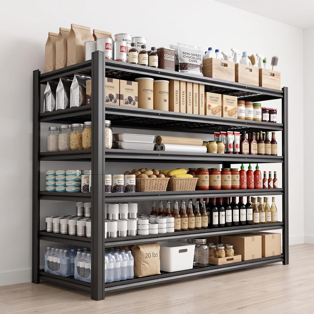 Metal Storage Shelving Unit, 6-Tier Adjustable Heavy Duty Garage Shelves