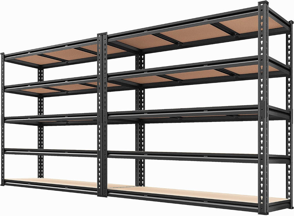 REIBII 48" W Garage Shelving 3080LBS Storage Shelves 5 Tier Heavy Duty S...