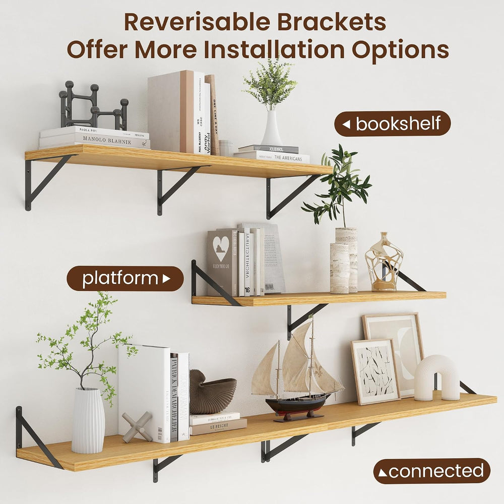 Axeman Deep Floating Shelves - 40 Inch Floating Shelves Set of 2-12 Inch Deep...