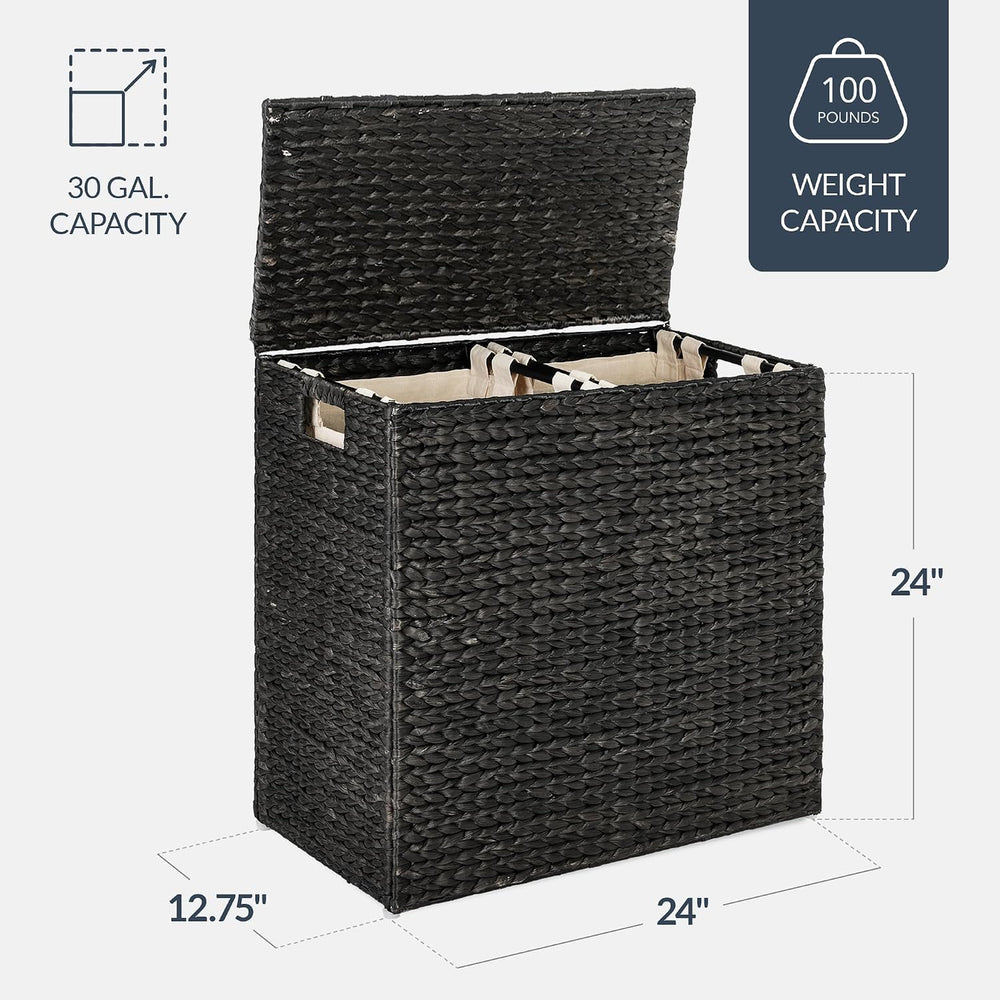 Best Choice Products Large Laundry Hamper with Lid, Natural Handwoven Hyacint...