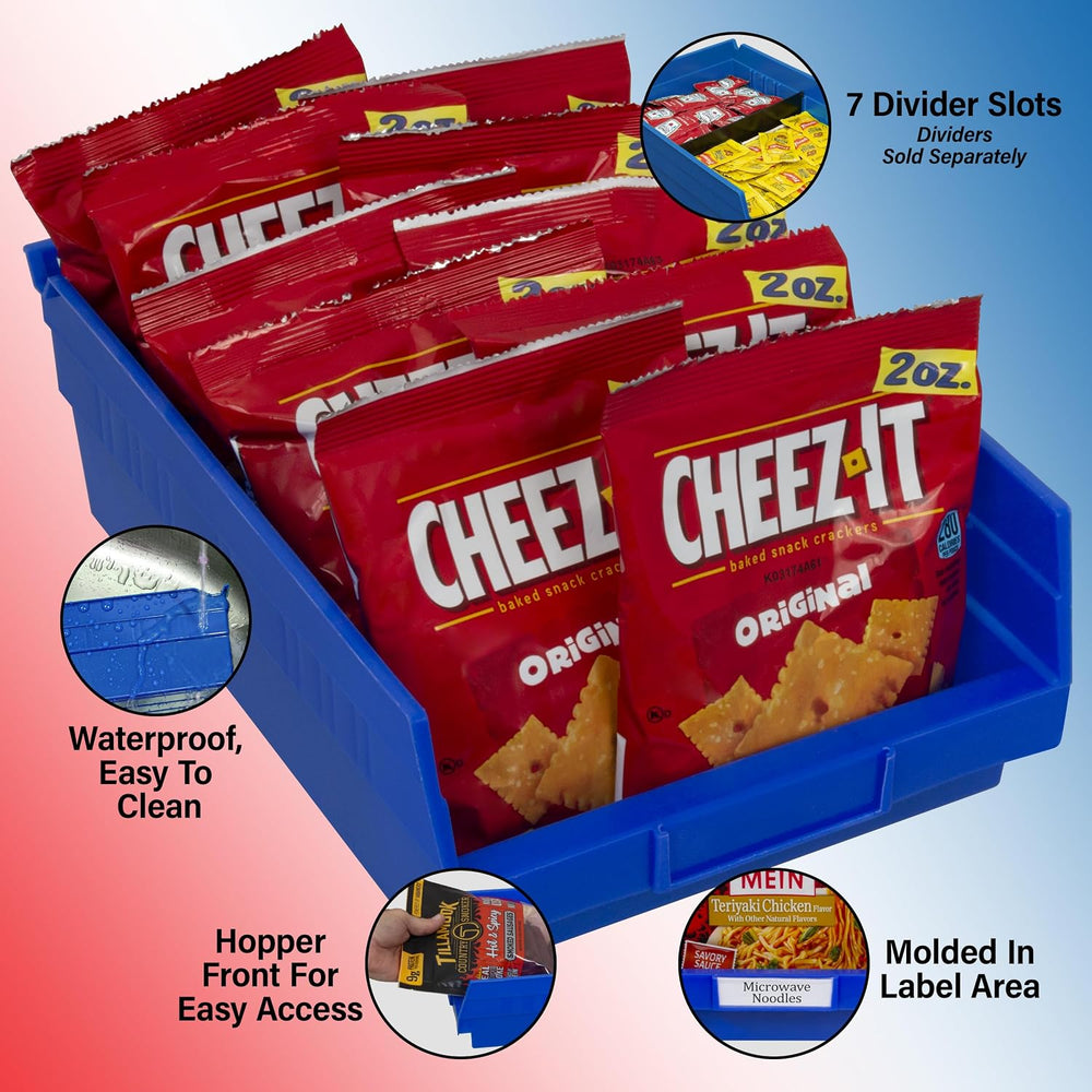 Akro-Mils 30150 Heavy Duty Plastic Shelf Bins, 12"x 8"x 4", Bl...