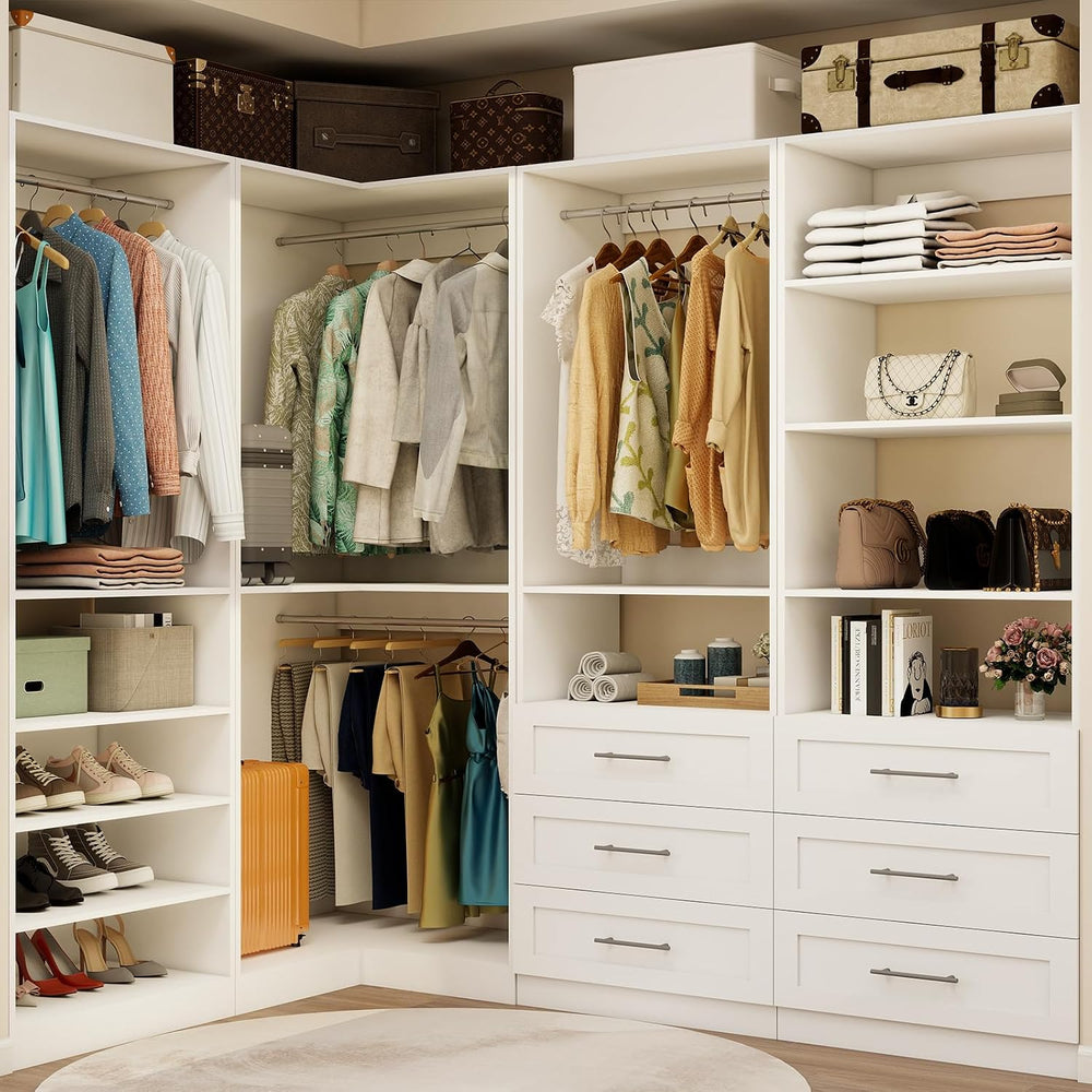 Vomavex Closet System with 4 sets, 101.9" Closet Organizer Systems with ...
