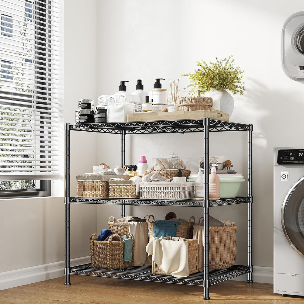 DurayLoly Adjustable 3-Tier Heavy Duty Metal Shelving, Wire Storage Rack