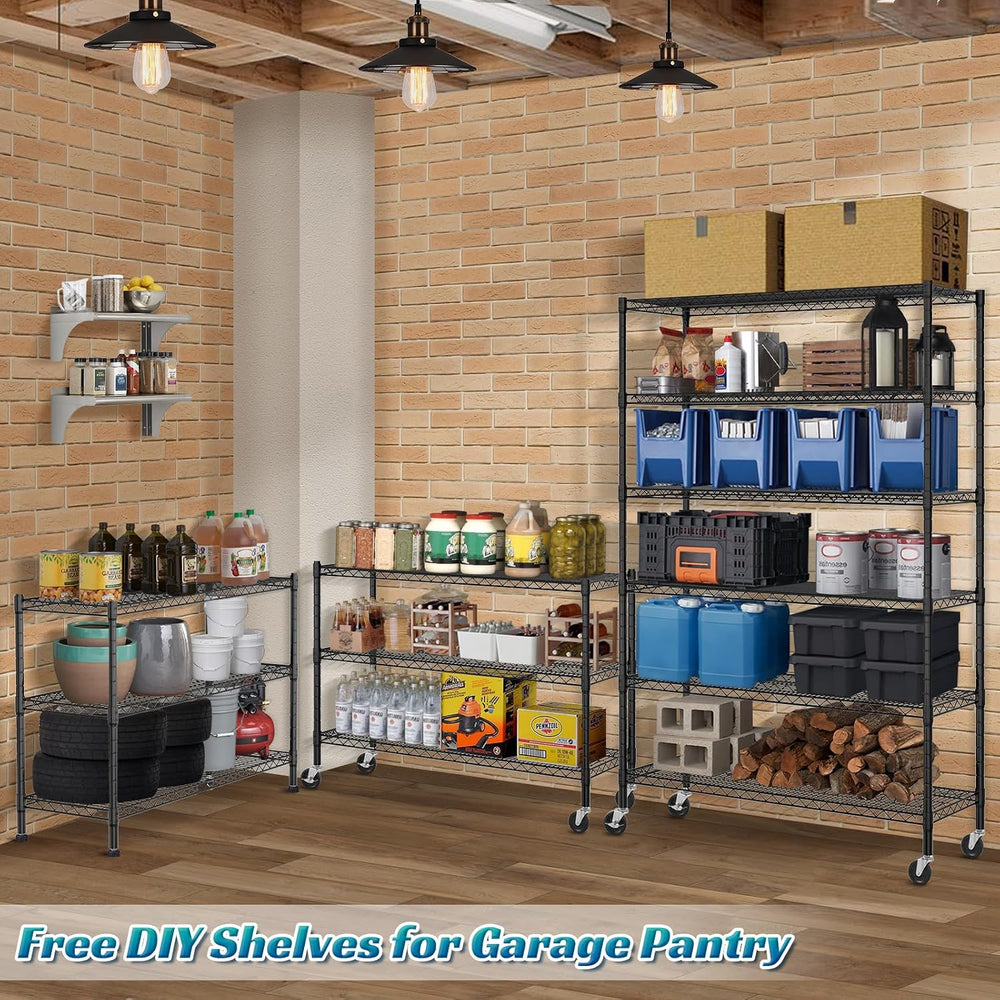 Dkeli 6-Tier Heavy Duty Commercial Shelving Unit - 6000lb Capacity Steel Wire...