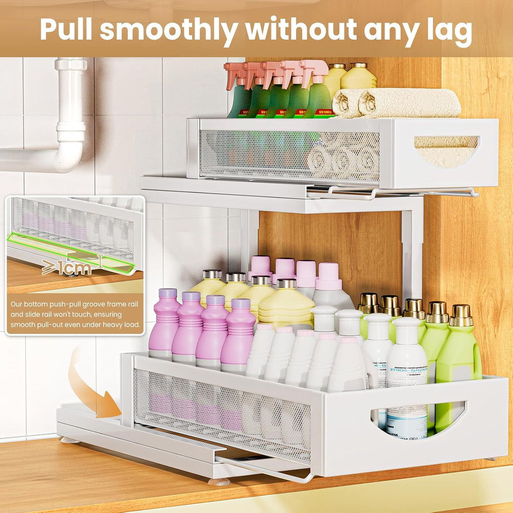 Under Sink Organizer for Kitchen and Bathroom Cabinets Pull Out Storage