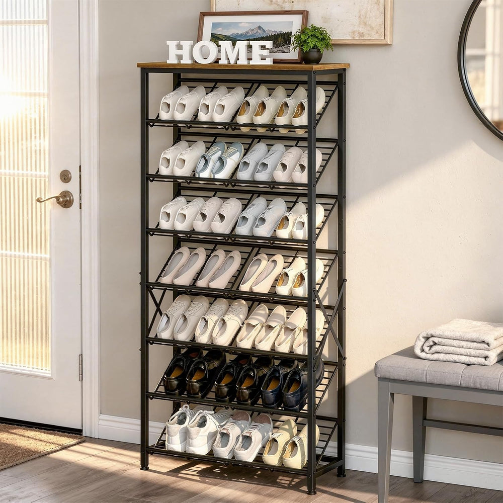 YATINEY 8-Tier Tall Shoes Rack, Slim Shoe Organizer for Entryway, Large-Capac...