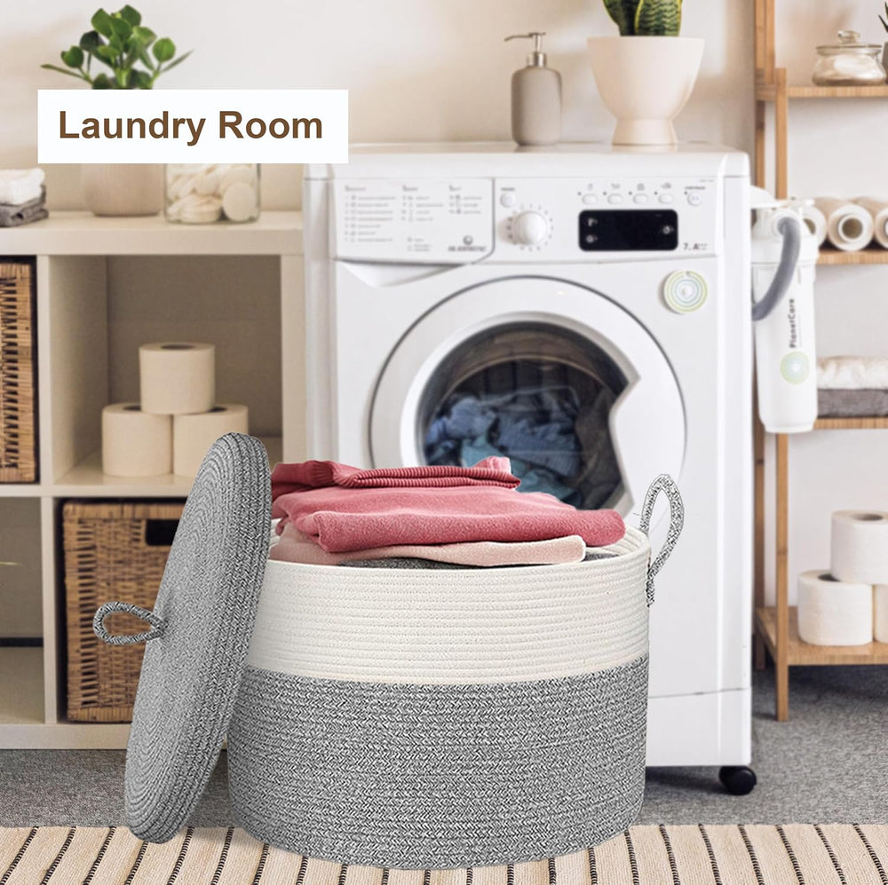 21" x 18" Extra Large storage baskets,Decorative blanket basket wit...