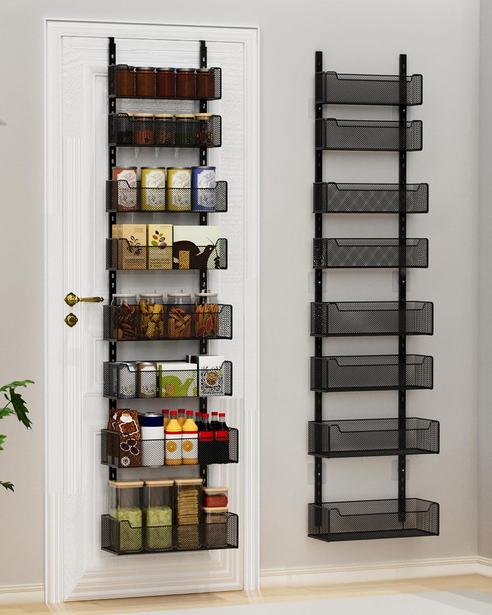 VyGrow Over the Door Organizer, 8-Tier Pantry Organizer with Fully Enclosed M...