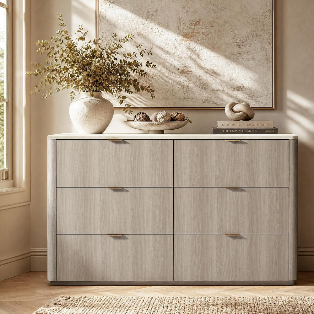 ModernMate 6 Drawer Dresser for Bedroom, 54" Clothes Dresser with Smooth...