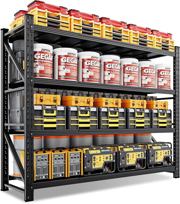 60" Wide Storage Shelves, 5000LBS Garage Shelving Heavy Duty, Standing Shelf Units, 4 Tier Metal Adjustable Storage Shelving Rack for Shop Warehouse Basement, 60'' W x 24''D x 70'' H