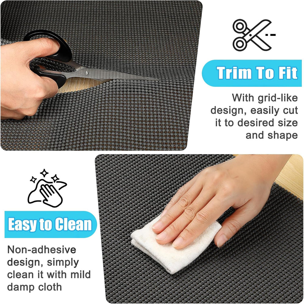 Songrey Non-Slip Shelf Cabinet and Drawer Liner, 12IN x 30FT, Black
