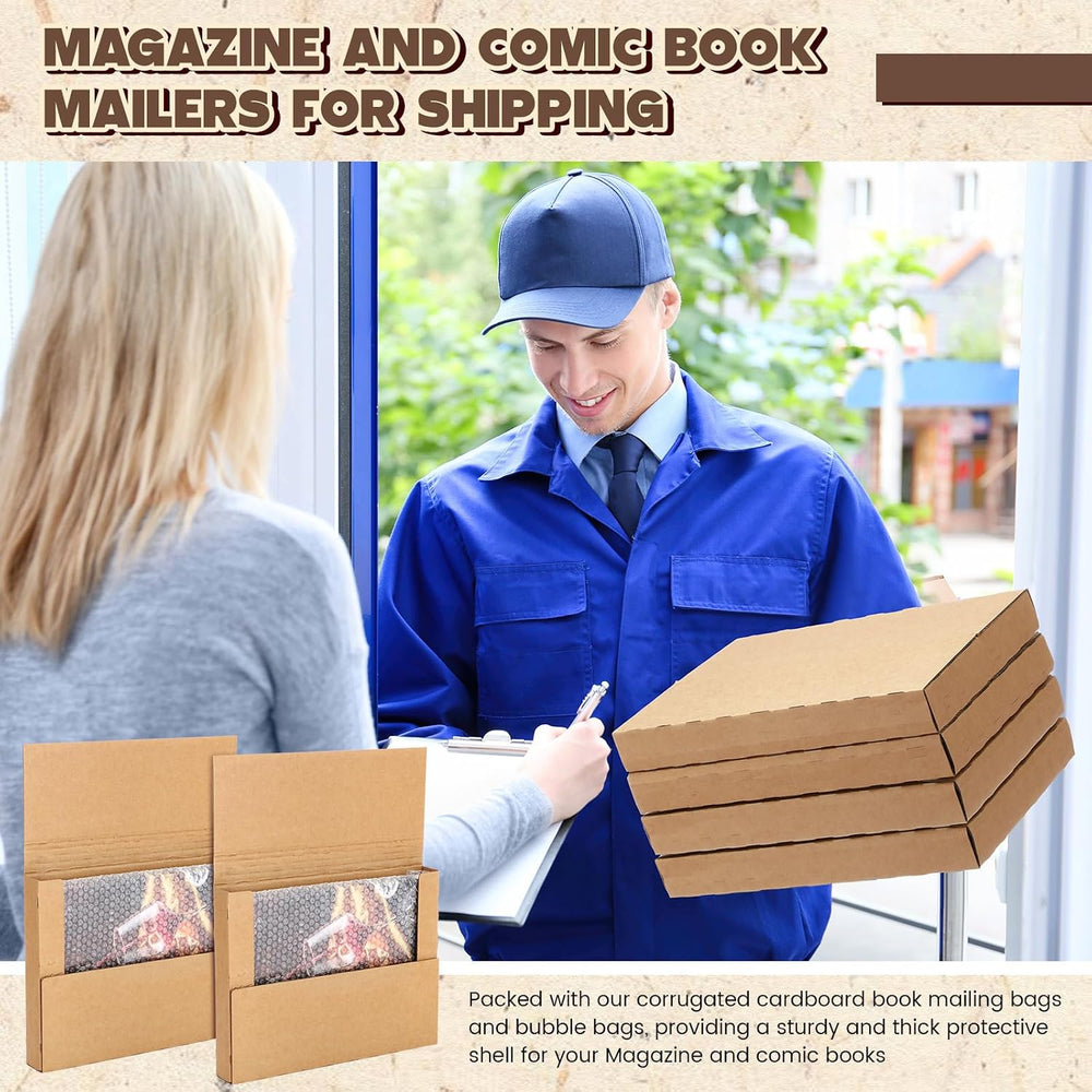 Fullhawl 30 Pack Comic Book Mailers, Brown, 7.8 x 11 x 1.2 Inch