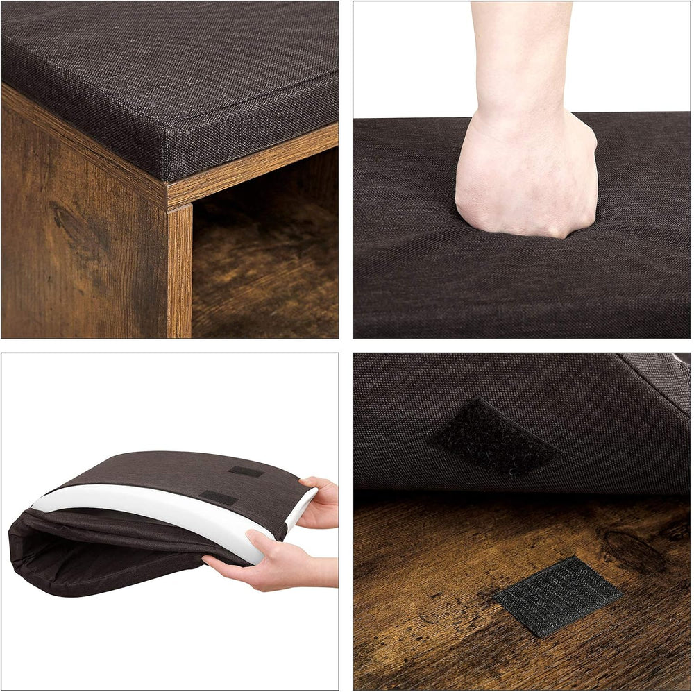 VASAGLE CUSTOS Collection - Shoe Bench, Storage Bench with Padded Seat, Entry...