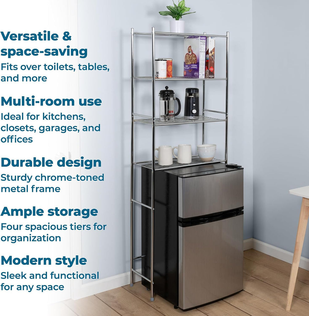 Honey-Can-Do 4-Tier Over-The-Toilet Storage Shelf - Space-Saving Steel Bathro...