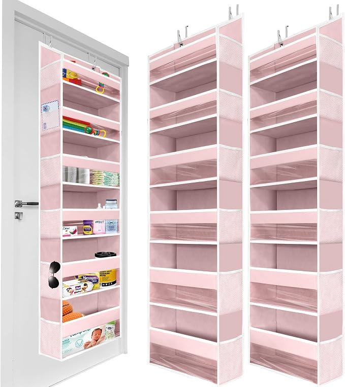 HOMELUX THEORY 2 PC Heavy Duty Over the Door Organizer 55x14x6.7, 6 Large Front