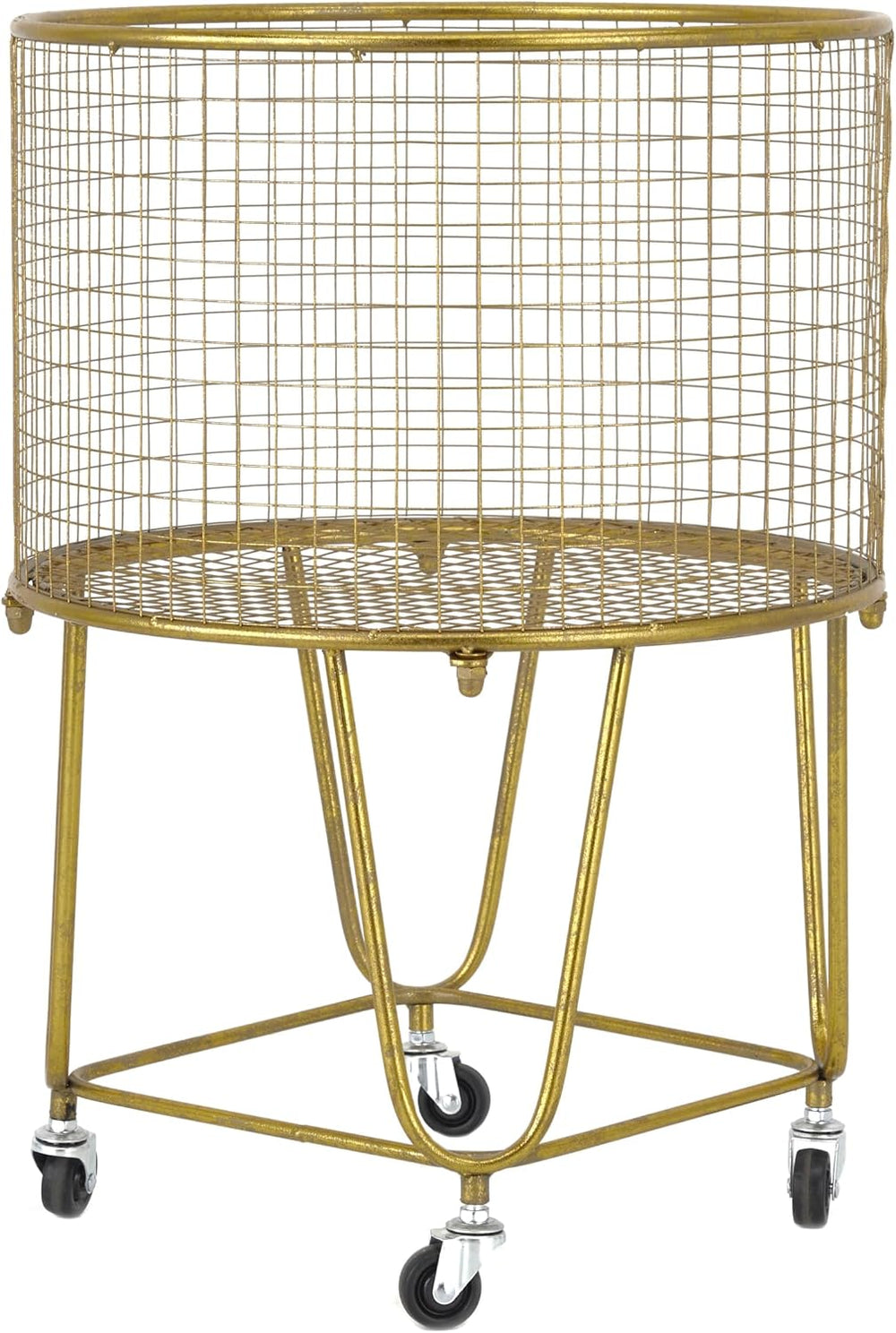 Deco 79 Metal Storage Cart with Wheels 18" x 18" x 24", Satin ...