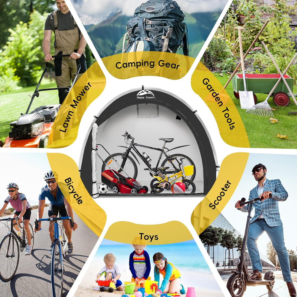 Happy Travel Bike Storage Shed Tent, Outdoor Portable Bicycle Storage Sheds