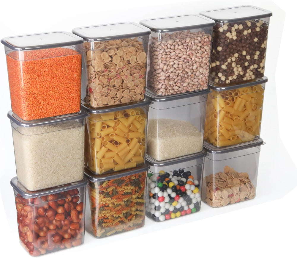 T&D HOME GOODS Storage Jars with Lid, Airtight, Set of 12 Storage Contain...