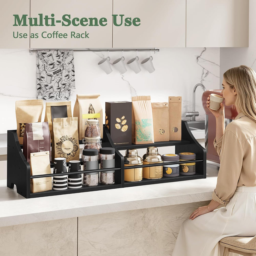 FAVOOSTY 5 Tier Countertop Liquor Bottle Display Shelf Organizer, Black
